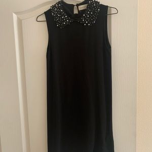 Cute black dress with pearl beaded collar!!